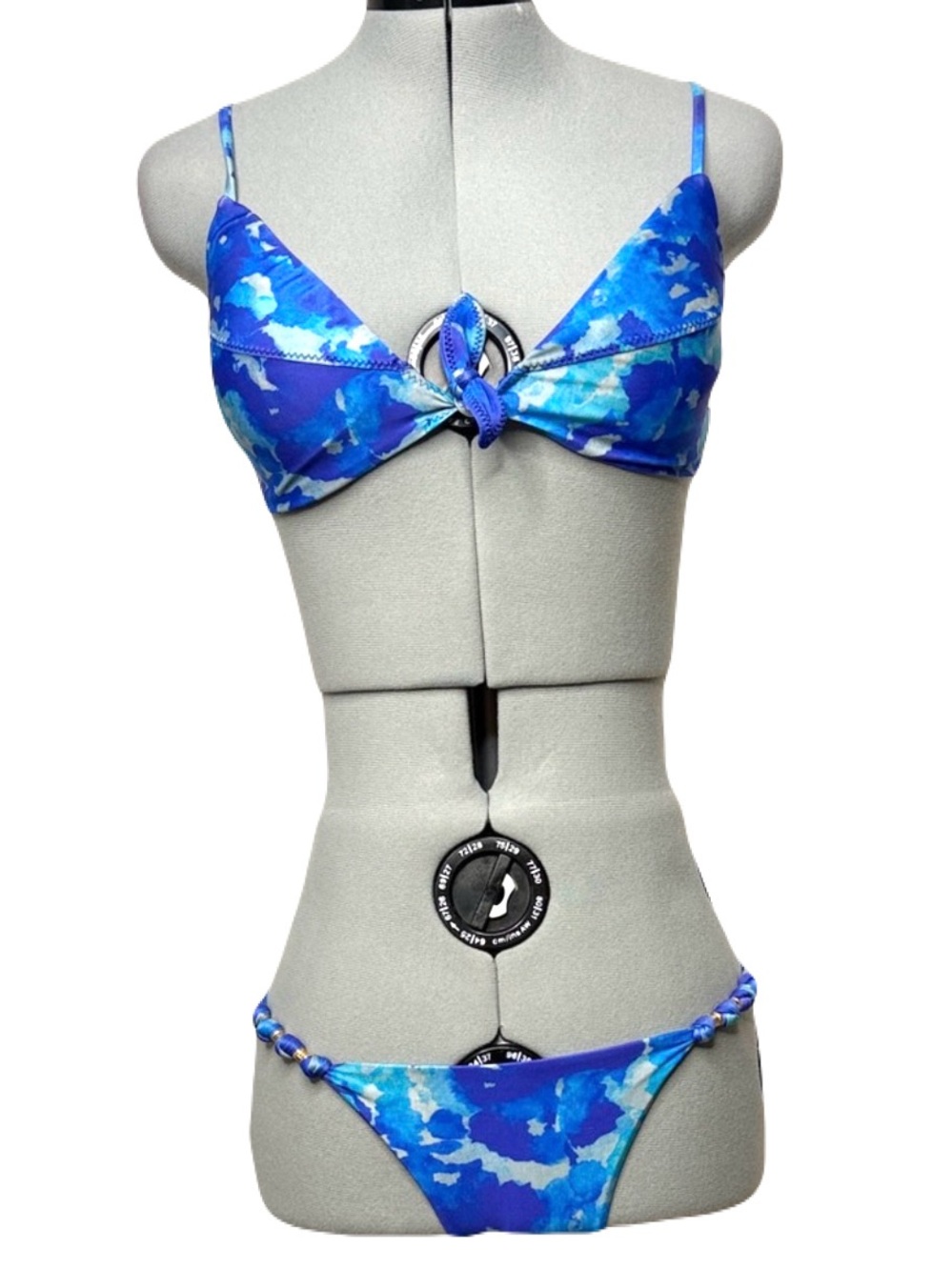 ViX Paula Hermanny Samba Bikini Set L Top S Bottom Blue Floral
